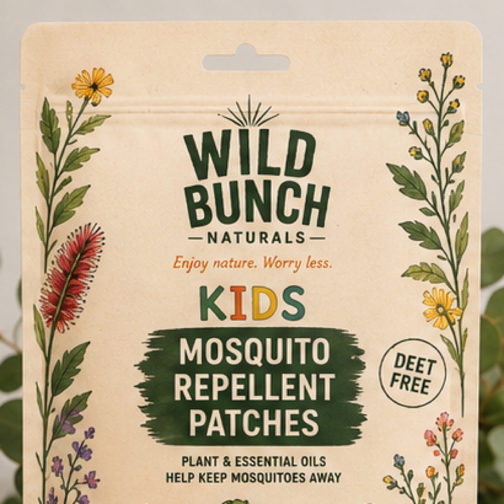 Wild Bunch Naturals Kids mosquito repellent patches pouch